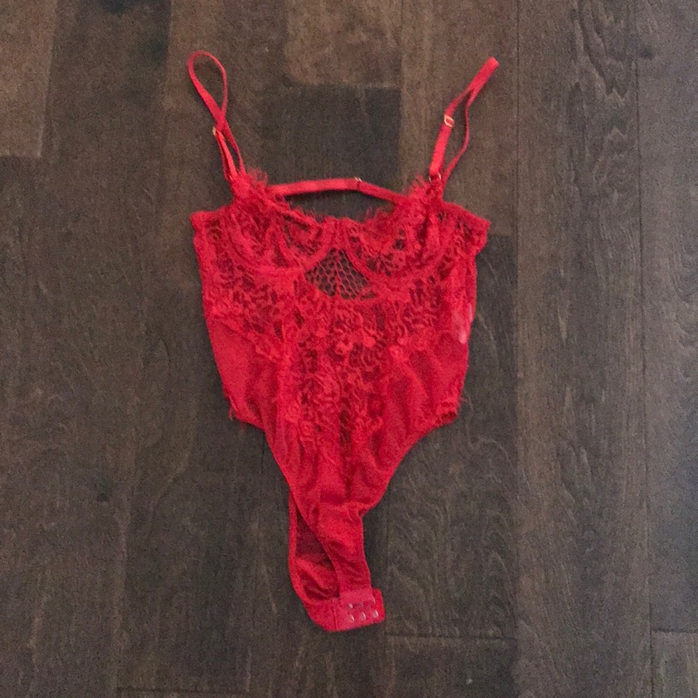Never worn red lace lingerie